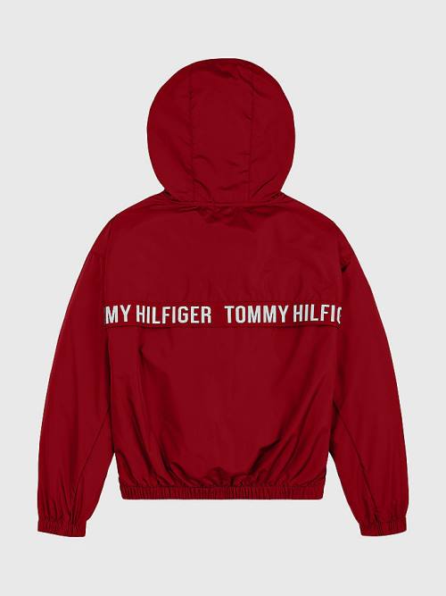 Tommy Hilfiger Logo Tape Chicago Windbreaker Kabát Lány Piros | TH457GDZ