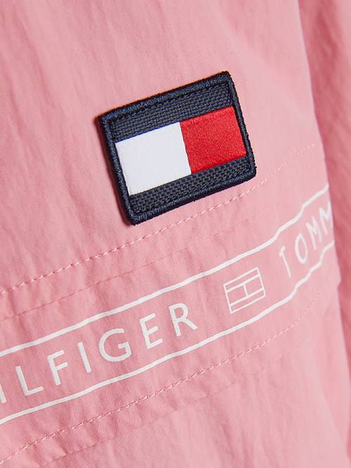 Tommy Hilfiger Logo Tape Chicago Windbreaker Kabát Lány Rózsaszín | TH538IHL