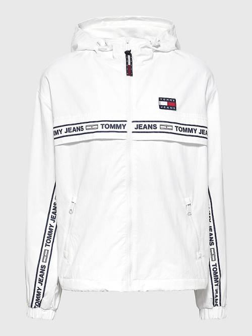 Tommy Hilfiger Logo Tape Chicago Windbreaker Kabát Női Fehér | TH593HPG