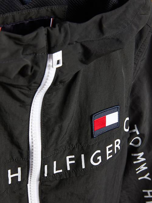 Tommy Hilfiger Logo Tape Chicago Windbreaker Kabát Fiú Fekete | TH679UFL