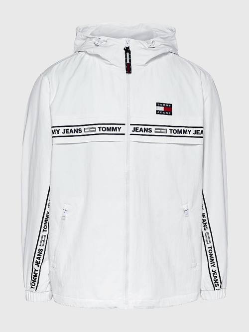 Tommy Hilfiger Logo Tape Chicago Windbreaker Kabát Férfi Fehér | TH807TID