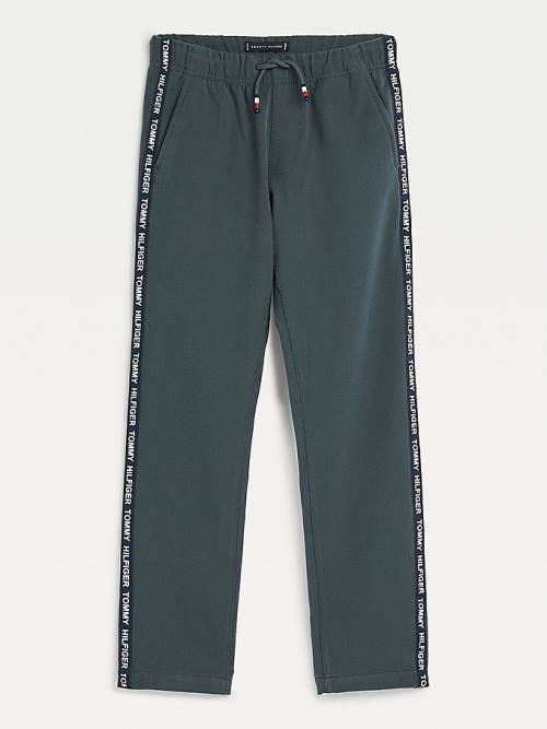 Tommy Hilfiger Logo Tape Drawstring Joggers Nadrág Fiú Zöld | TH136HJR