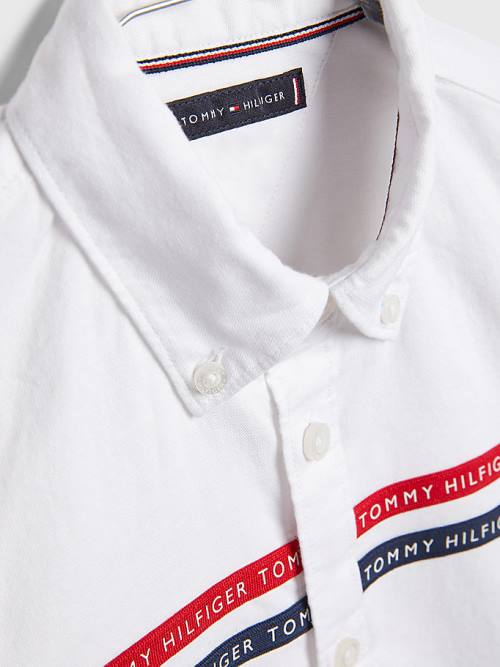 Tommy Hilfiger Logo Tape Oxford Ingek Fiú Fehér | TH479TCF