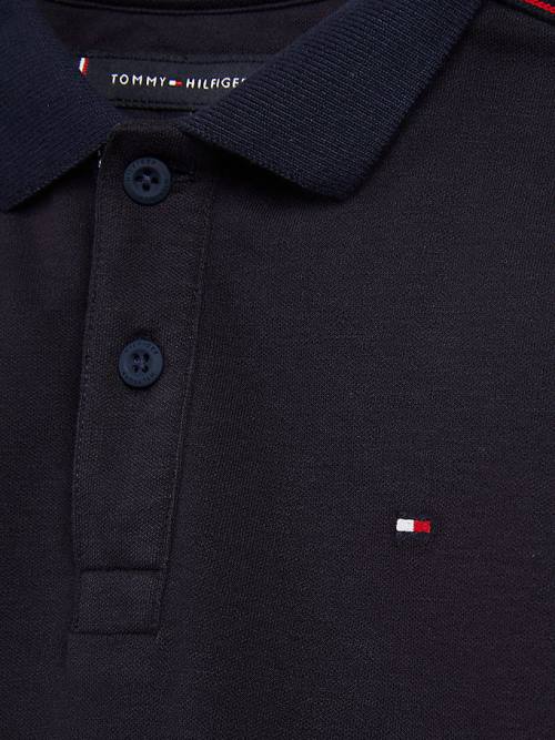 Tommy Hilfiger Logo Tape Polo Póló Fiú Kék | TH487CAQ