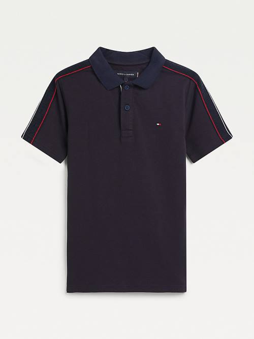 Tommy Hilfiger Logo Tape Polo Póló Fiú Kék | TH487CAQ