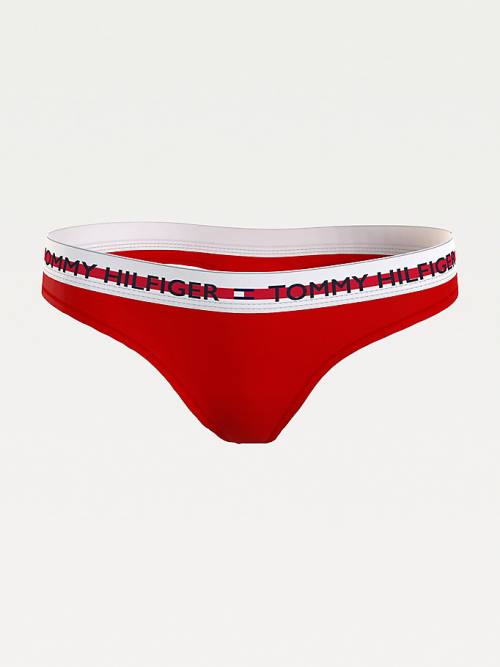 Tommy Hilfiger Logo Tape Stretch Tanga Fehérnemű Női Piros | TH302IWT