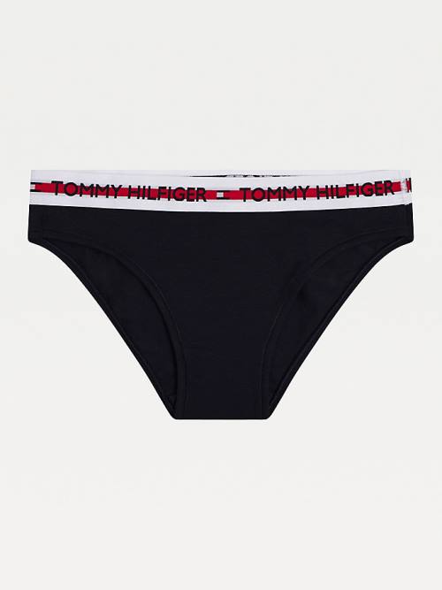 Tommy Hilfiger Logo Tape Waistband Briefs Fehérnemű Női Kék | TH679HVX