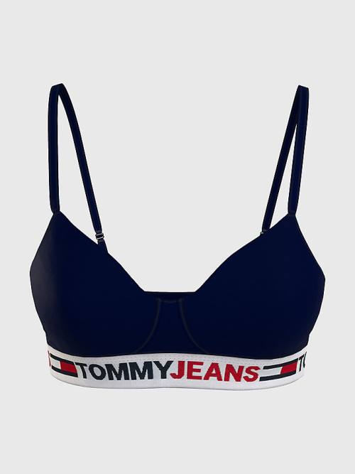 Tommy Hilfiger Logo Underband Lightly Bélelt Bralette Fehérnemű Női Kék | TH170RIC