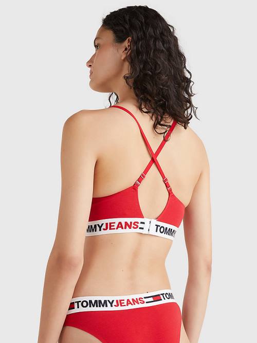 Tommy Hilfiger Logo Underband Lightly Bélelt Bralette Fehérnemű Női Piros | TH760DSZ