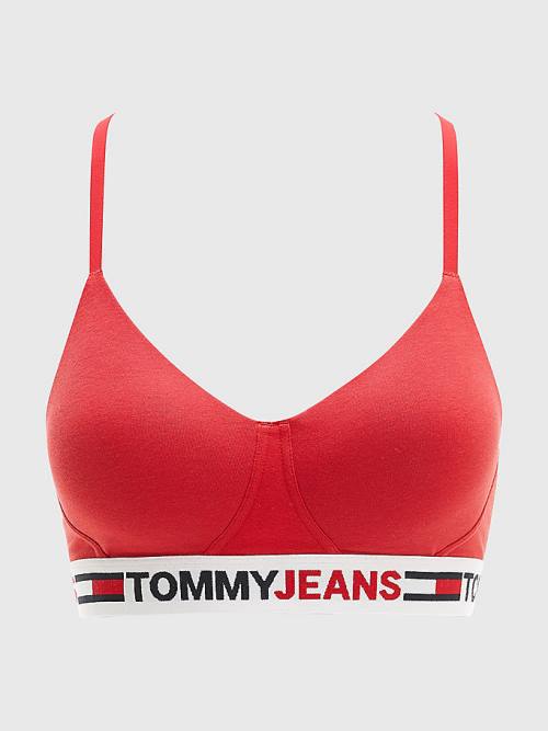 Tommy Hilfiger Logo Underband Lightly Bélelt Bralette Fehérnemű Női Piros | TH760DSZ