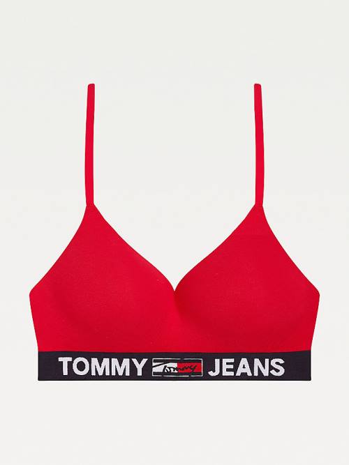 Tommy Hilfiger Logo Underband Padded Bralette Fehérnemű Női Piros | TH937SMQ