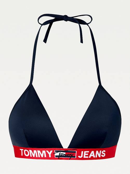 Tommy Hilfiger Logo Underband Triangle Bikini Top Fürdőruha Női Kék | TH604GQB