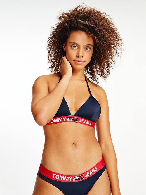 Tommy Hilfiger Logo Underband Triangle Bikini Top Fürdőruha Női Kék | TH604GQB