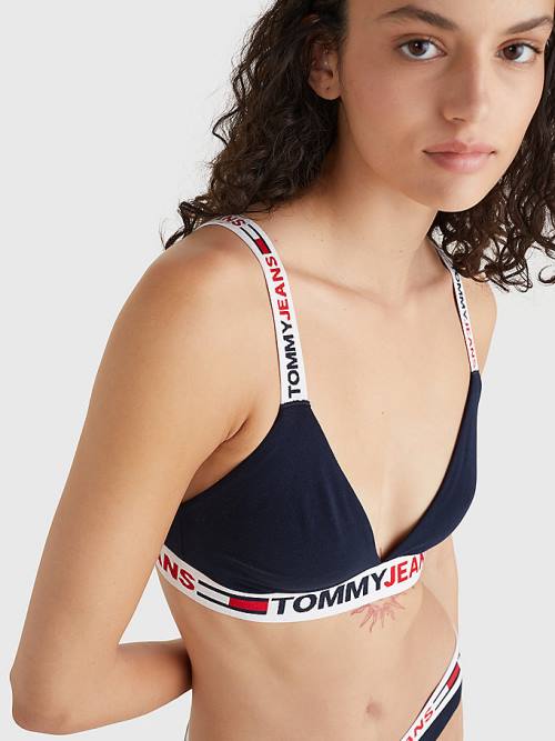 Tommy Hilfiger Logo Underband Triangle Bra Fehérnemű Női Kék | TH901XMQ