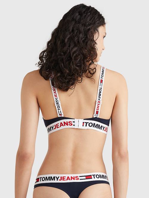 Tommy Hilfiger Logo Underband Triangle Bra Fehérnemű Női Kék | TH901XMQ