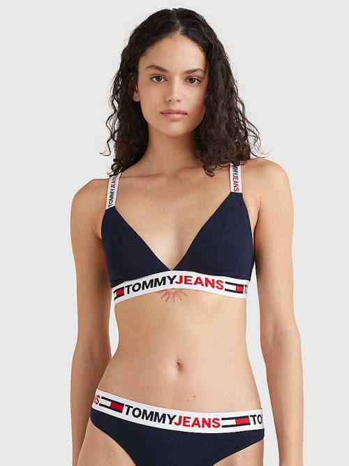 Tommy Hilfiger Logo Underband Triangle Bra Fehérnemű Női Kék | TH901XMQ