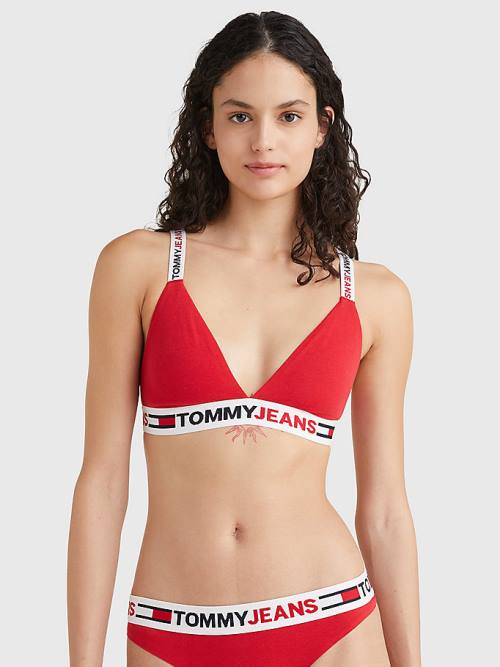 Tommy Hilfiger Logo Underband Triangle Bra Fehérnemű Női Piros | TH971EGI