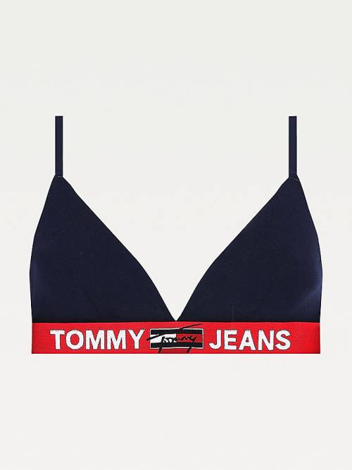 Tommy Hilfiger Logo Underband Unlined Triangle Bra Fehérnemű Női Kék | TH246QPT