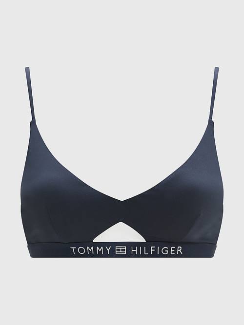 Tommy Hilfiger Logo Waistband Bikini Bralette Fürdőruha Női Kék | TH142NKC