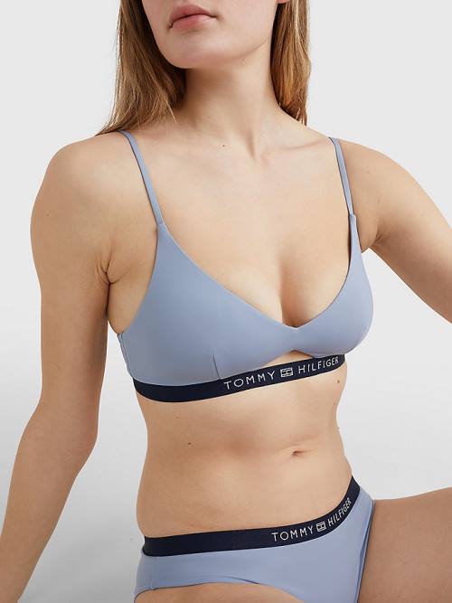 Tommy Hilfiger Logo Waistband Bikini Bralette Fürdőruha Női Kék | TH847SNP