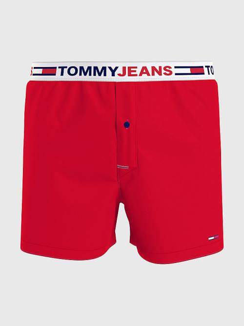 Tommy Hilfiger Logo Waistband Boxer Shorts Fehérnemű Férfi Piros | TH536PAL