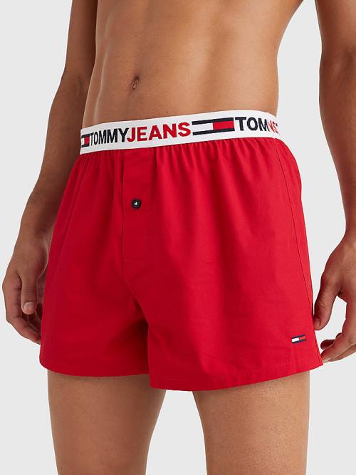 Tommy Hilfiger Logo Waistband Boxer Shorts Fehérnemű Férfi Piros | TH536PAL