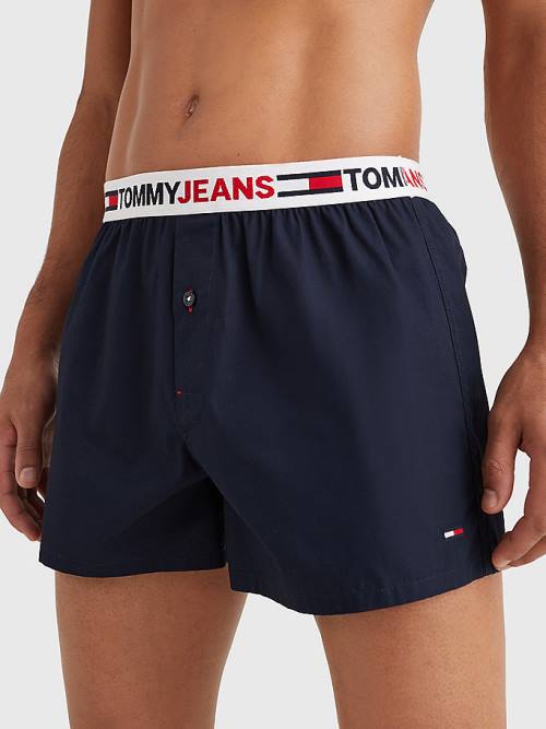 Tommy Hilfiger Logo Waistband Boxer Shorts Fehérnemű Férfi Kék | TH704PSZ