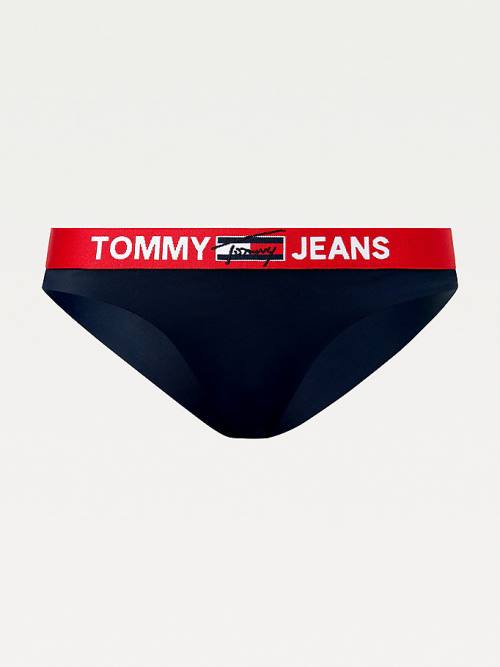 Tommy Hilfiger Logo Waistband Brazilian Bikini Bottoms Fürdőruha Női Kék | TH023VDI