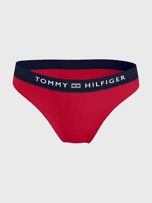 Tommy Hilfiger Logo Waistband Brazilian Bikini Bottoms Fürdőruha Női Piros | TH350MRU