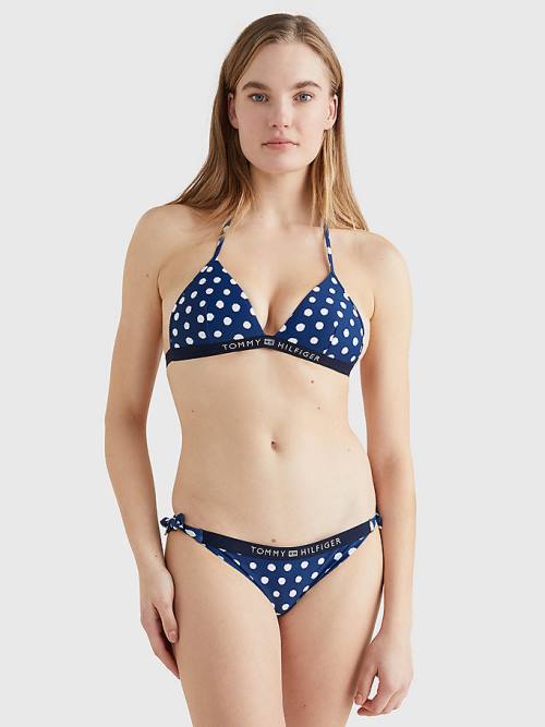 Tommy Hilfiger Logo Waistband Cheeky Fit Bikini Bottoms Fürdőruha Női Kék | TH580TMK