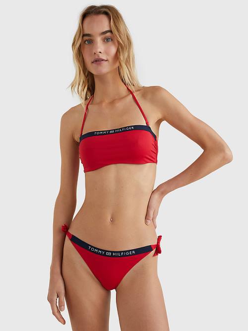 Tommy Hilfiger Logo Waistband Cheeky Fit Bikini Bottoms Fürdőruha Női Piros | TH596RLM