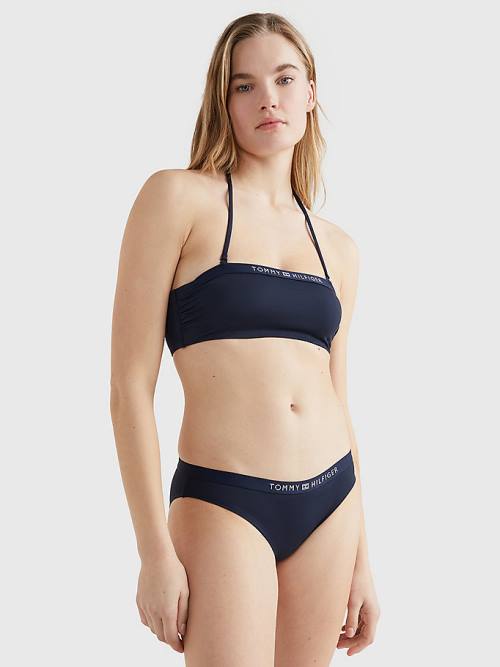 Tommy Hilfiger Logo Waistband Classic Bikini Bottoms Fürdőruha Női Kék | TH735TKB