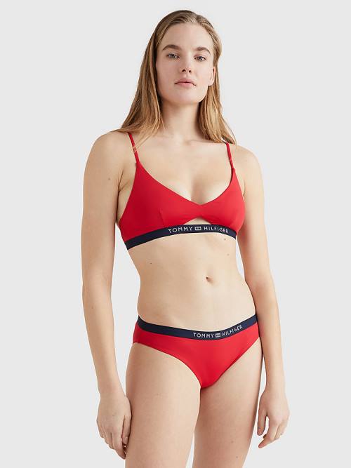 Tommy Hilfiger Logo Waistband Classic Bikini Bottoms Fürdőruha Női Piros | TH860ORP