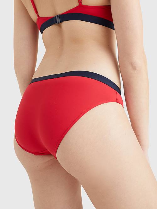 Tommy Hilfiger Logo Waistband Classic Bikini Bottoms Fürdőruha Női Piros | TH860ORP