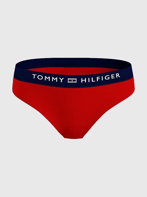 Tommy Hilfiger Logo Waistband Classic Bikini Bottoms Fürdőruha Női Piros | TH860ORP