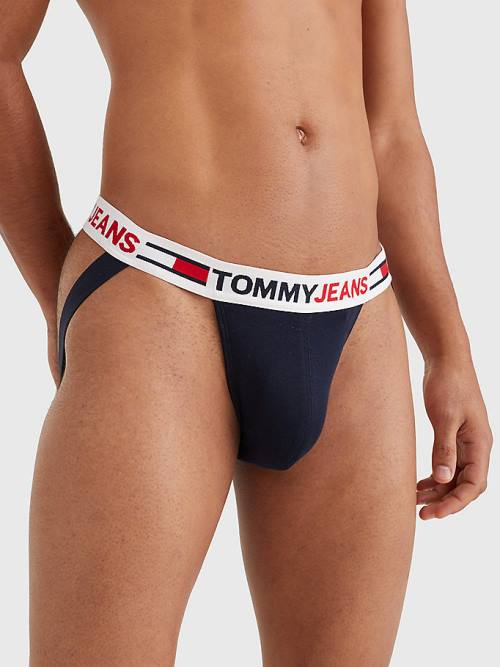 Tommy Hilfiger Logo Waistband Jockstrap Fehérnemű Férfi Kék | TH208QMG