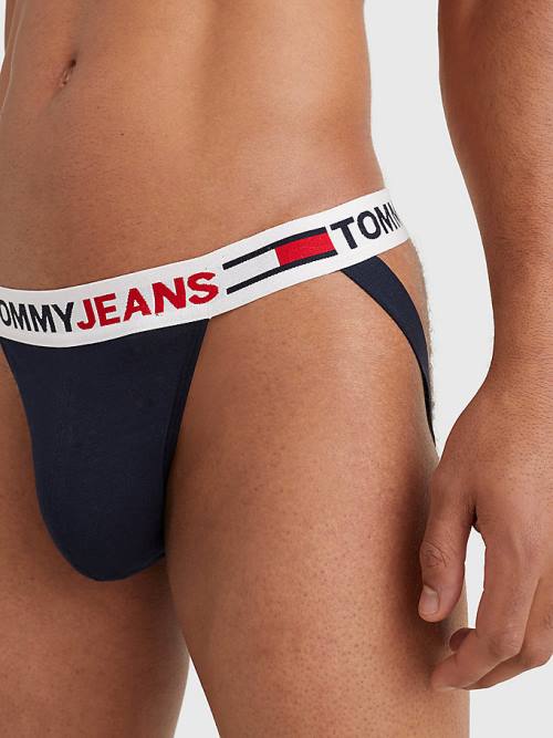 Tommy Hilfiger Logo Waistband Jockstrap Fehérnemű Férfi Kék | TH208QMG