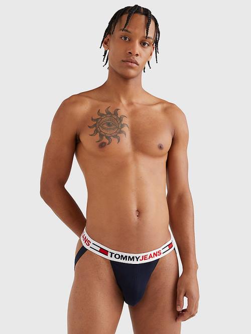 Tommy Hilfiger Logo Waistband Jockstrap Fehérnemű Férfi Kék | TH208QMG