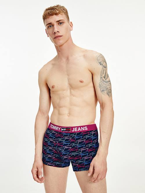 Tommy Hilfiger Logo Waistband Print Trunks Fehérnemű Férfi Bézs | TH357HWY