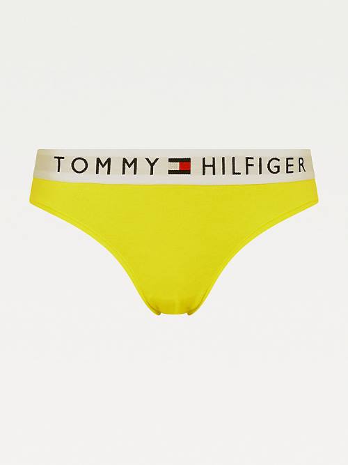 Tommy Hilfiger Logo Waistband Stretch Pamut Briefs Fehérnemű Női Sárga | TH079DAK