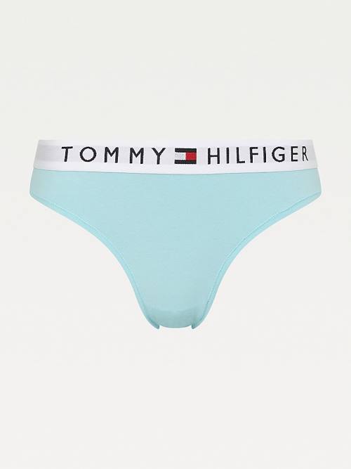 Tommy Hilfiger Logo Waistband Stretch Pamut Briefs Fehérnemű Női Kék | TH271LMC