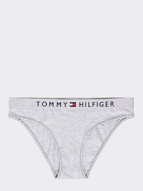 Tommy Hilfiger Logo Waistband Stretch Pamut Briefs Fehérnemű Női Szürke | TH694YVJ