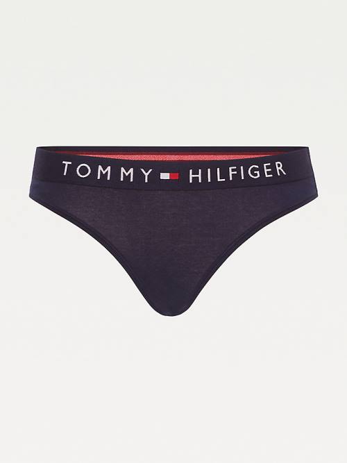 Tommy Hilfiger Logo Waistband Stretch Pamut Briefs Fehérnemű Női Kék | TH907WYR