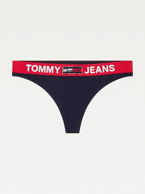 Tommy Hilfiger Logo Waistband Tanga Fehérnemű Női Kék | TH431XIU