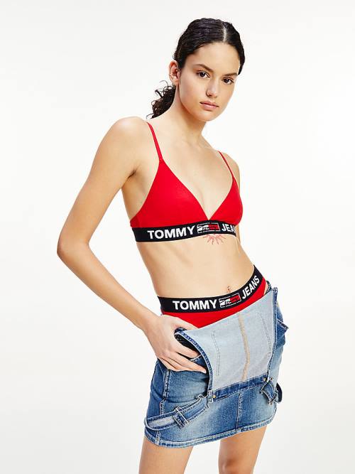 Tommy Hilfiger Logo Waistband Tanga Fehérnemű Női Piros | TH704KNC