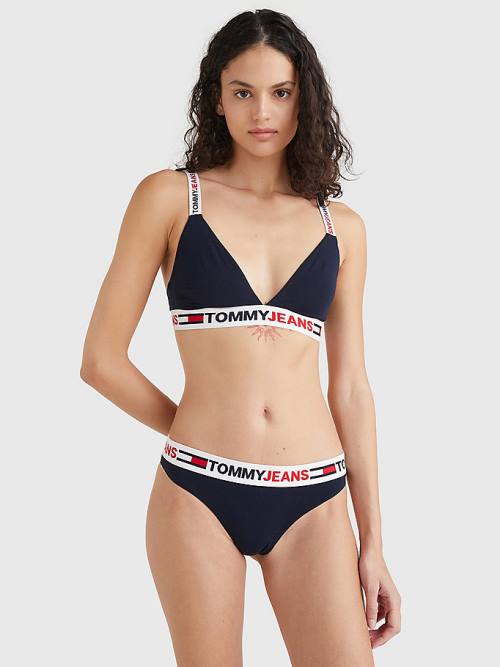 Tommy Hilfiger Logo Waistband Tanga Fehérnemű Női Kék | TH860EAO