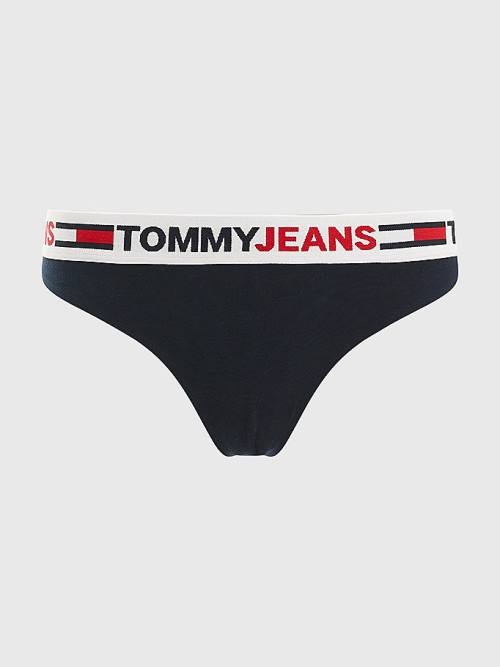 Tommy Hilfiger Logo Waistband Tanga Fehérnemű Női Kék | TH860EAO