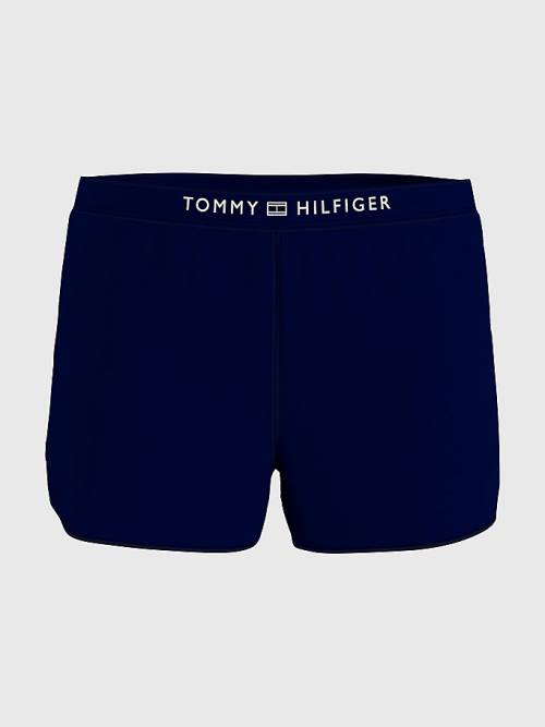 Tommy Hilfiger Logo Waistband Terry Shorts Fürdőruha Női Kék | TH560KYQ