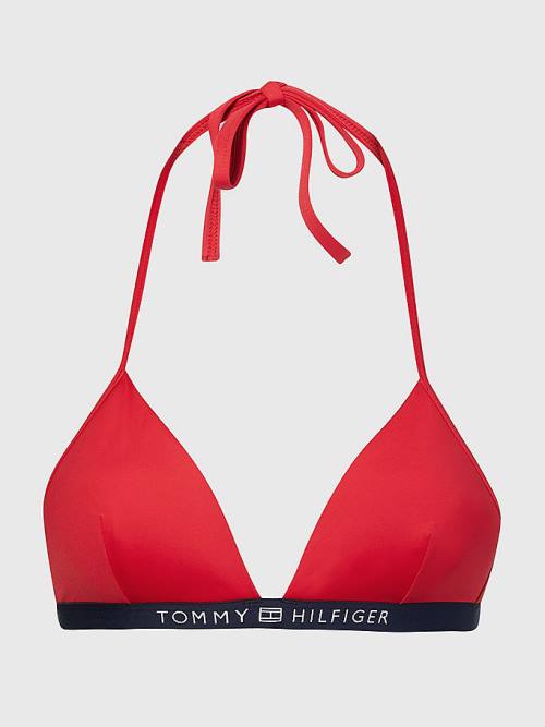 Tommy Hilfiger Logo Waistband Triangle Bikini Top Fürdőruha Női Piros | TH741BAN