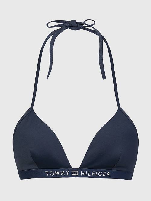 Tommy Hilfiger Logo Waistband Triangle Bikini Top Fürdőruha Női Kék | TH938YPD